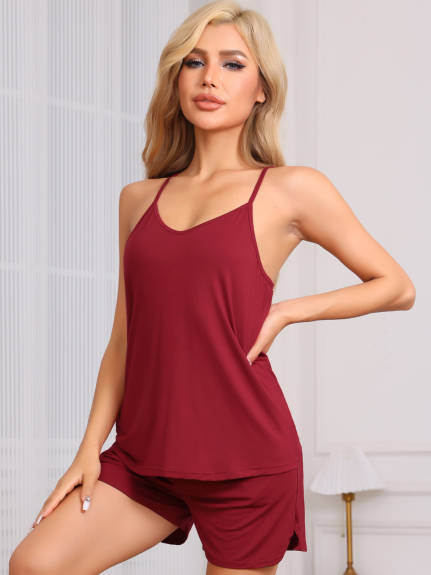 Cheibear - Sleeveless Racerback Modal Pajama Set