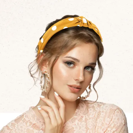 Unique Bargains- Polka Dot Wide Knotted Headband