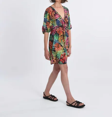 MOLLY BRACKEN Robe imprimée à col en V pour dames