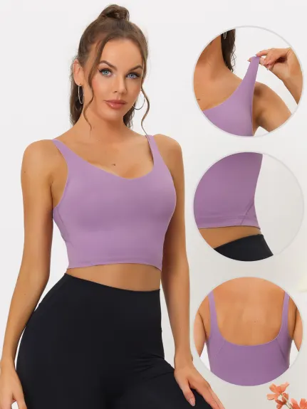 Allegra K- débardeurs de Yoga rembourrés confortables de soutien-gorge sport Longline