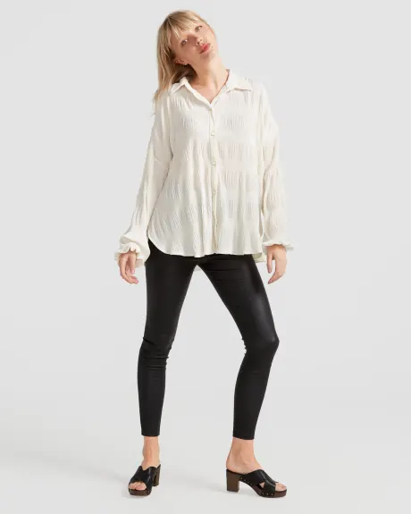 Belle & Bloom Serenade Velvet Plisse Shirt