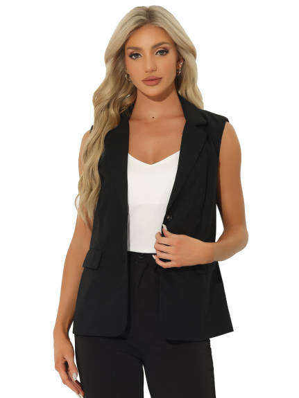 Allegra K- Office Sleeveless Blazer Suit Vest