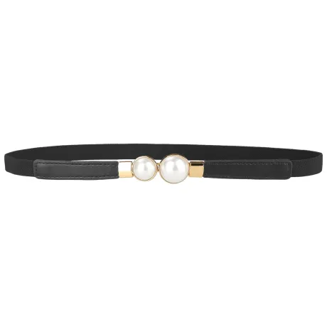 Allegra K- Stretchy Metal Interlock Buckle Elastic Waist Belt