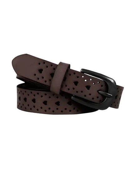 Allegra K- Ceinture à boucle ardillon en alliage creux multi-trous sculptés en forme de cœur