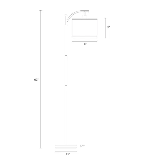 Montage Modern Led Standing Floor Lamp With Arc Hanging Drum Shade