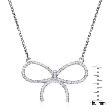 Collier Genevive en argent sterling avec ruban de zircone cubique coloré