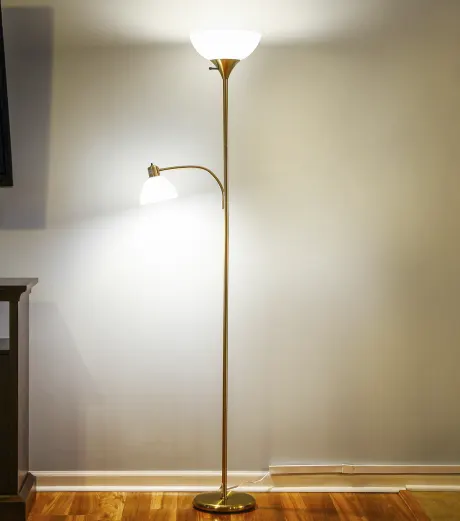 Sky Dome Plus Led Torchiere Floor Lamp With 1 Reading Arm