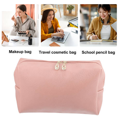 Unique Bargains- Makeup Bag Cosmetic Travel Waterproof PU Leather Case