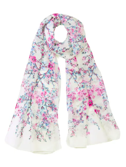 Allegra K- Floral Chiffon Long Scarf Wrap Shawl