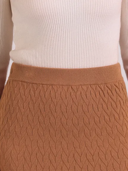 Allegra K - High Waist A-Line Stretchy Knit Skirt