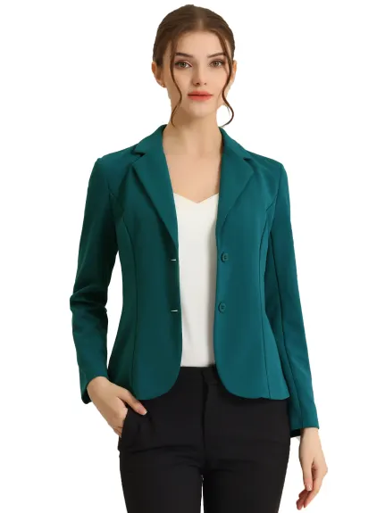 Allegra K- Lapel Collar Stretchy Jacket Suit Blazer