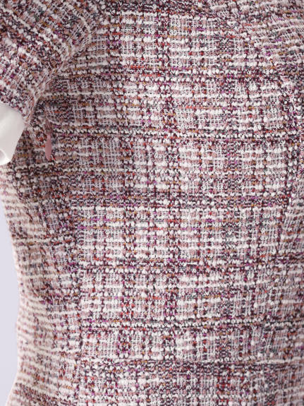 INSPIRE CHIC - Peter Pan Collar Plaid Tweed Dress