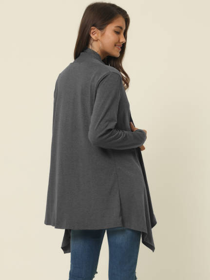 Allegra K- Draped Front Open Cardigan