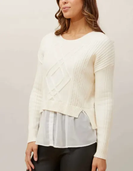 Annick - Ophelia Faux Layered Knit Sweater Shirt Effect