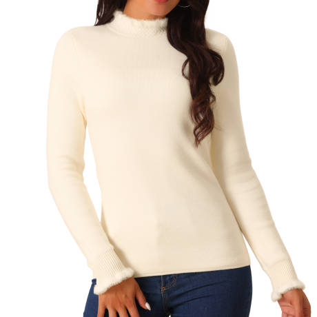 Allegra K - Slim Fit Mock Neck Sweater