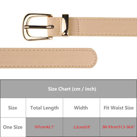 Allegra K- Faux Leather Gold Buckle Waist Belt