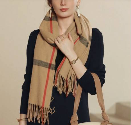 Beige Black And Red Plaid Scarf - Don't AsK