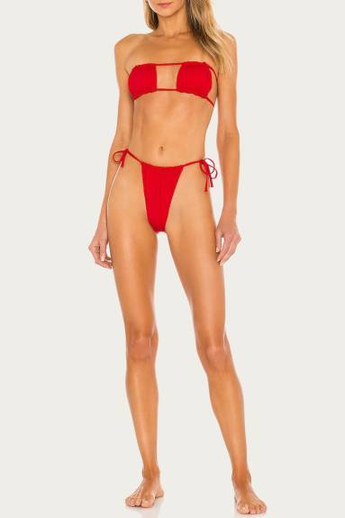 WE WORE WHAT TOP DE BIKINI BANDEAU FRONCÉ