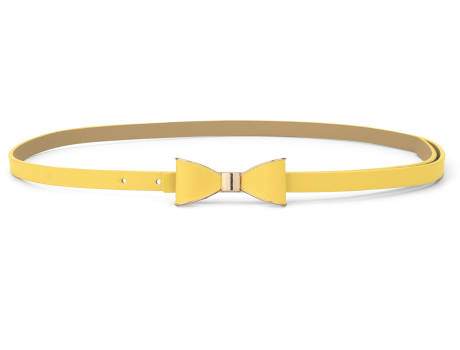 Allegra K- Skinny Waist Metal Bow-knot No Buckle Thin Belt