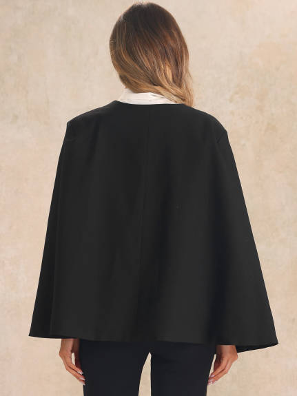 Allegra K - Cape Sleeve Open Front Blazer