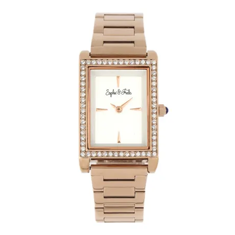 Sophie and Freda - Montre Wilmington avec bracelet en cuir et cristaux Swarovski - Rose