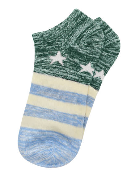 Allegra K- 5 Pairs Stripes Stars Low Cut Socks