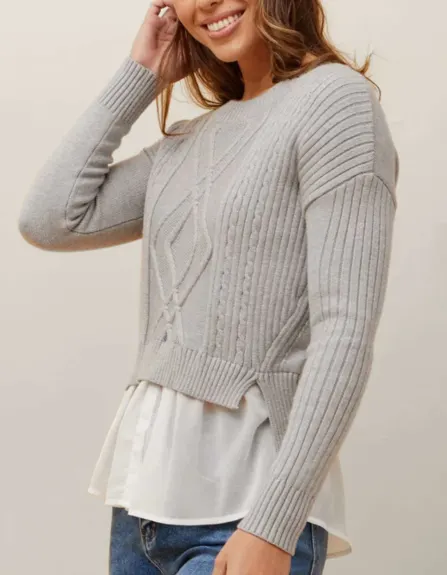 Annick - Ophelia Faux Layered Knit Sweater Shirt Effect