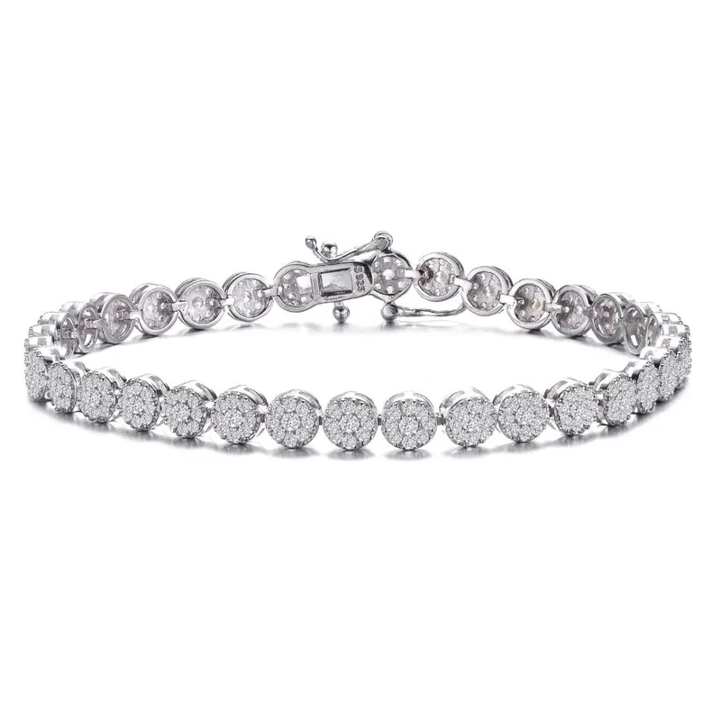 Genevive Sterling Silver with 3mm Coloured Cubic Zirconia Tennis Bracelet