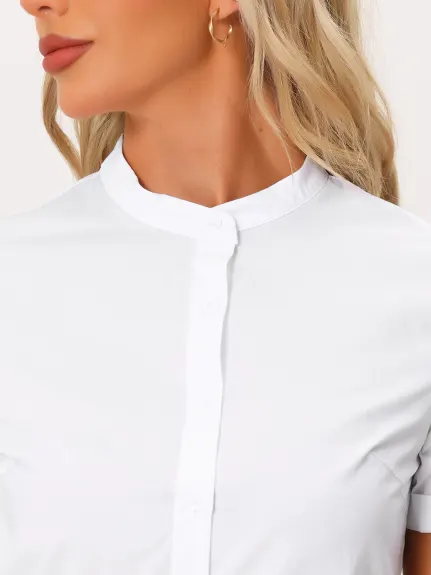 Allegra K - Mock Neck Button Down Bodysuit