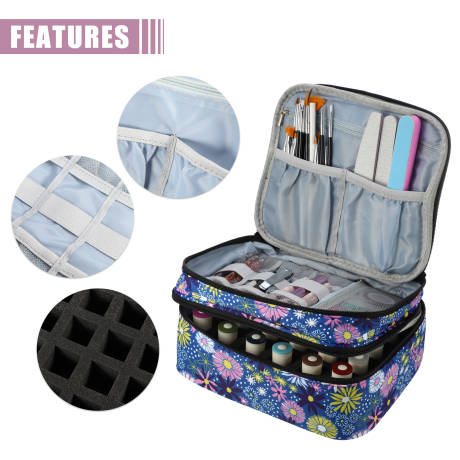 Unique Bargains- Nailcare Makeup Storage Travel Case Double-Layer