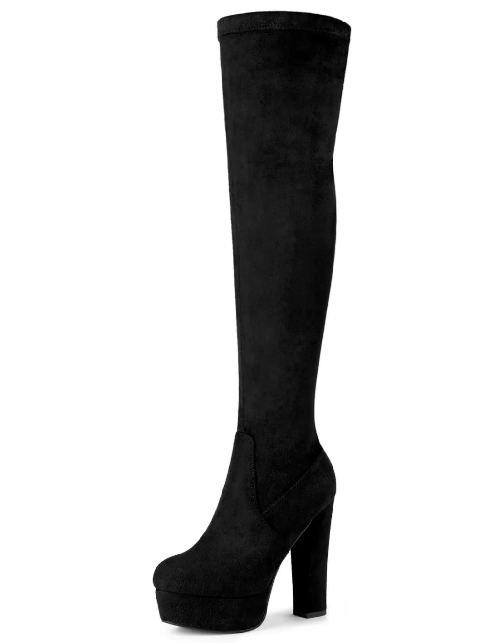 Allegra K - Platform Block Heel Over Knee High Boots