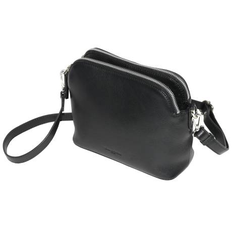 Club Rochelier Leather Double Zipper Crossbody