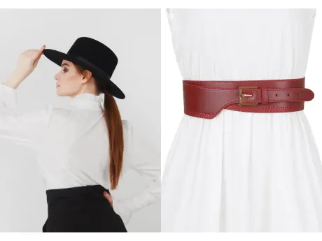 Allegra K- Obi Waist Wide Belt Buckle