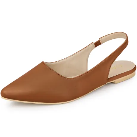 Allegra K - Pointed Toe Slingback Flats Pumps