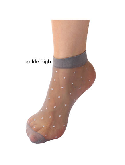 Allegra K- Women's Dots Ankle Length Sheer Socks 10 Pairs