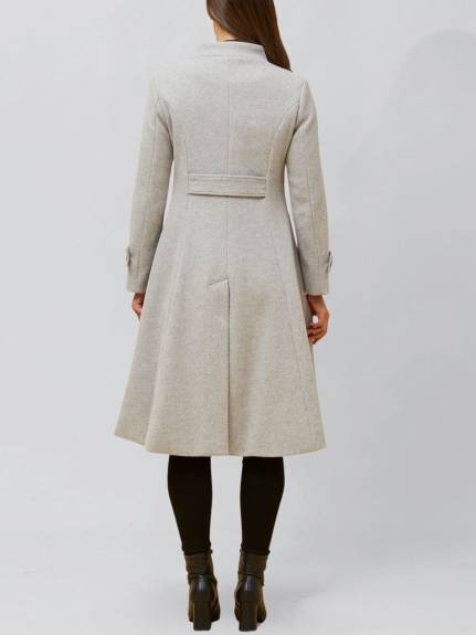 Annick - Harper Manteau Évasé Rétro Boutons Latéraux