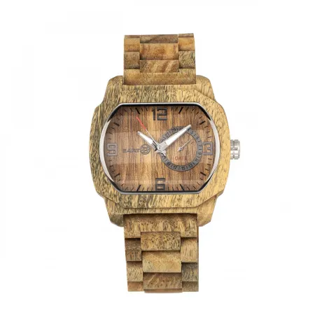 Earth Wood - Montre bracelet écailleuse avec date - Olive