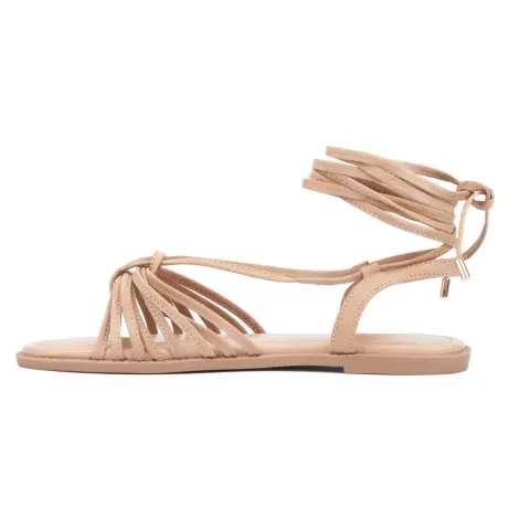 Fashion To Figure Women's Daria Strappy Flat Sandal - WIDE WIDTH