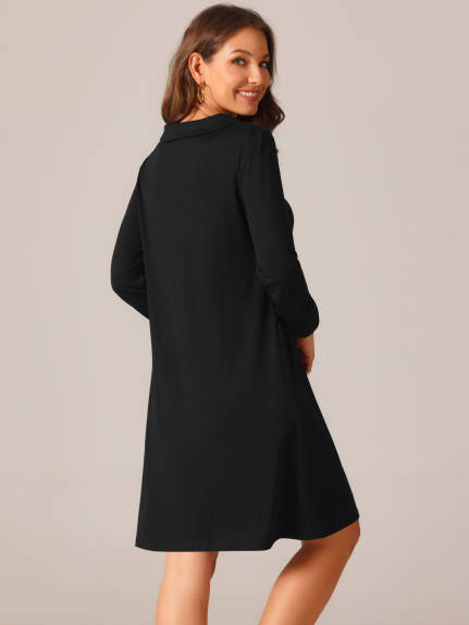 INSPIRE CHIC - Long Sleeve Cowl Neck Tunic Top Dress