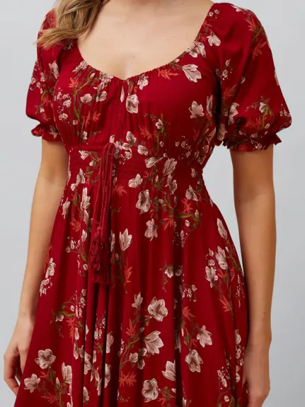 Annick - Carla Maxi Dress Floral Puff Short Sleeves