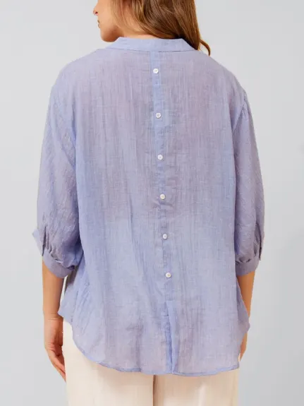 Annick - Roxanne Oversized Semi-Sheer Shirt Blouse Solid