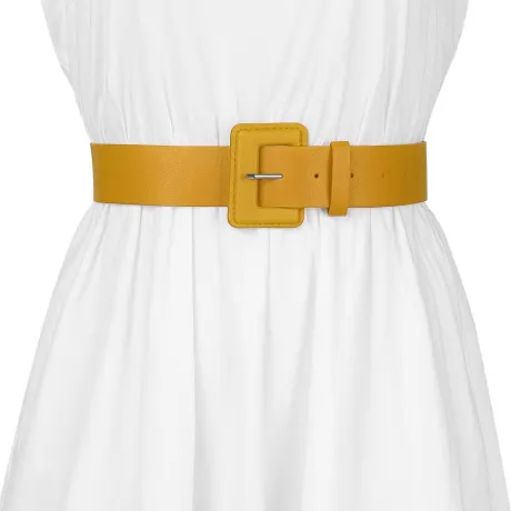 Allegra K- Rectangle Buckle Dress Waist Belt