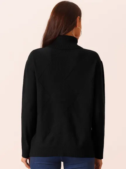 Allegra K -  Basic Knitted Turtleneck Sweater