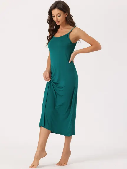 cheibear - Cami Tank Sleeveless Midi Sleepdress