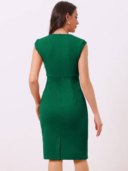 Allegra K- Pencil Sleeveless Sheath Dress