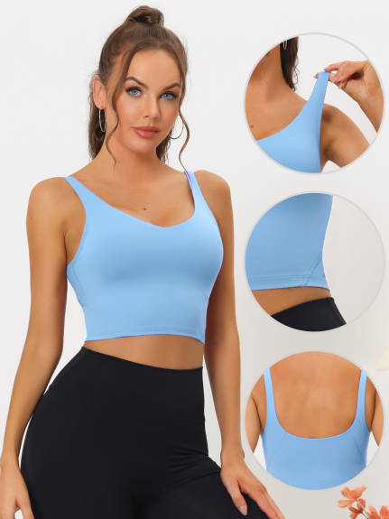 Allegra K - Longline Padded Sports Bra Pack, Light Blue