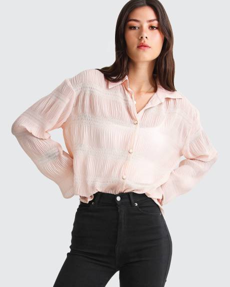 Belle & Bloom Yoko Shirred Chiffon Blouse