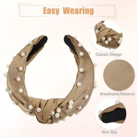 Unique Bargains- Faux Pearl noué Headband