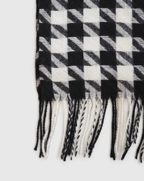 Return To Sender Houndstooth Scarf - Black/White