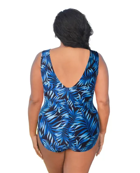 Always for Me - Plus Size Double V Plunge One Piece Swimsuit